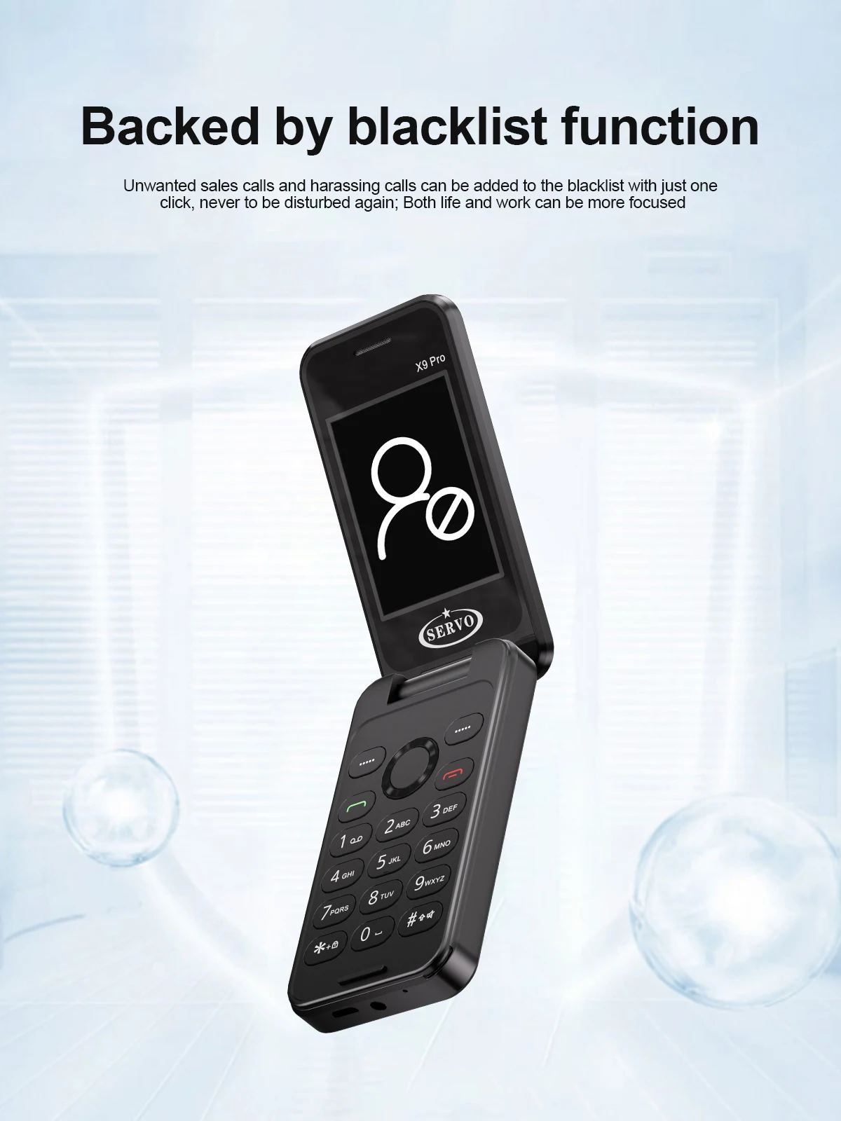 SERVO X9 PRO Foldable Mobile Phone 2G Three SIM Standby 2.4"Display Speed Dial Call Recording FM Radio Button Flip Cellphones