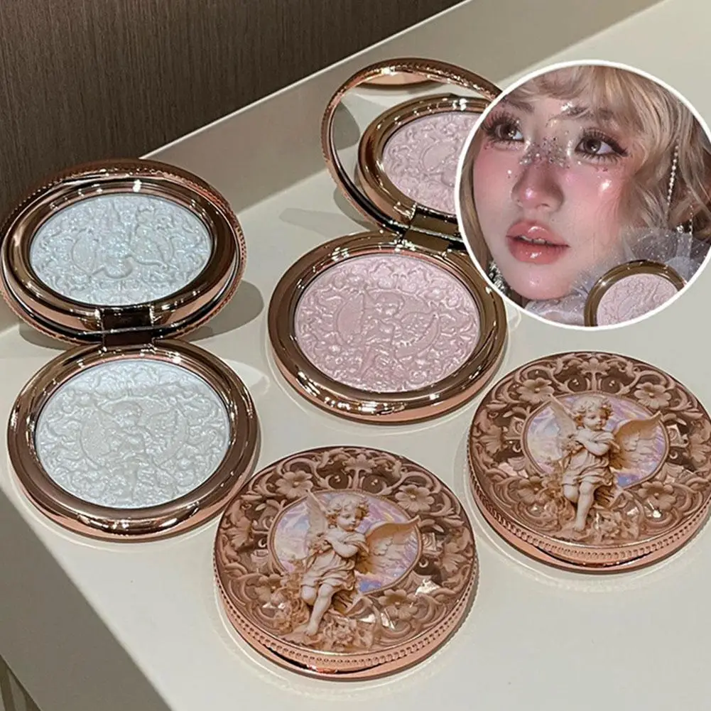 Face Highlighter Palette Shimmer Contour Powder Body Glow Illuminator Metallic Makeup Powder Compact Case Mirror Cosmetics