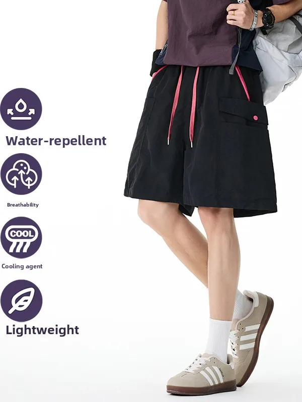 Youdongji Men's Outdoor Quick Dry Loose Fit Five Inch Shorts Breathable Waterproof Cooling Workwear Nylon Fabric Youth Sports...