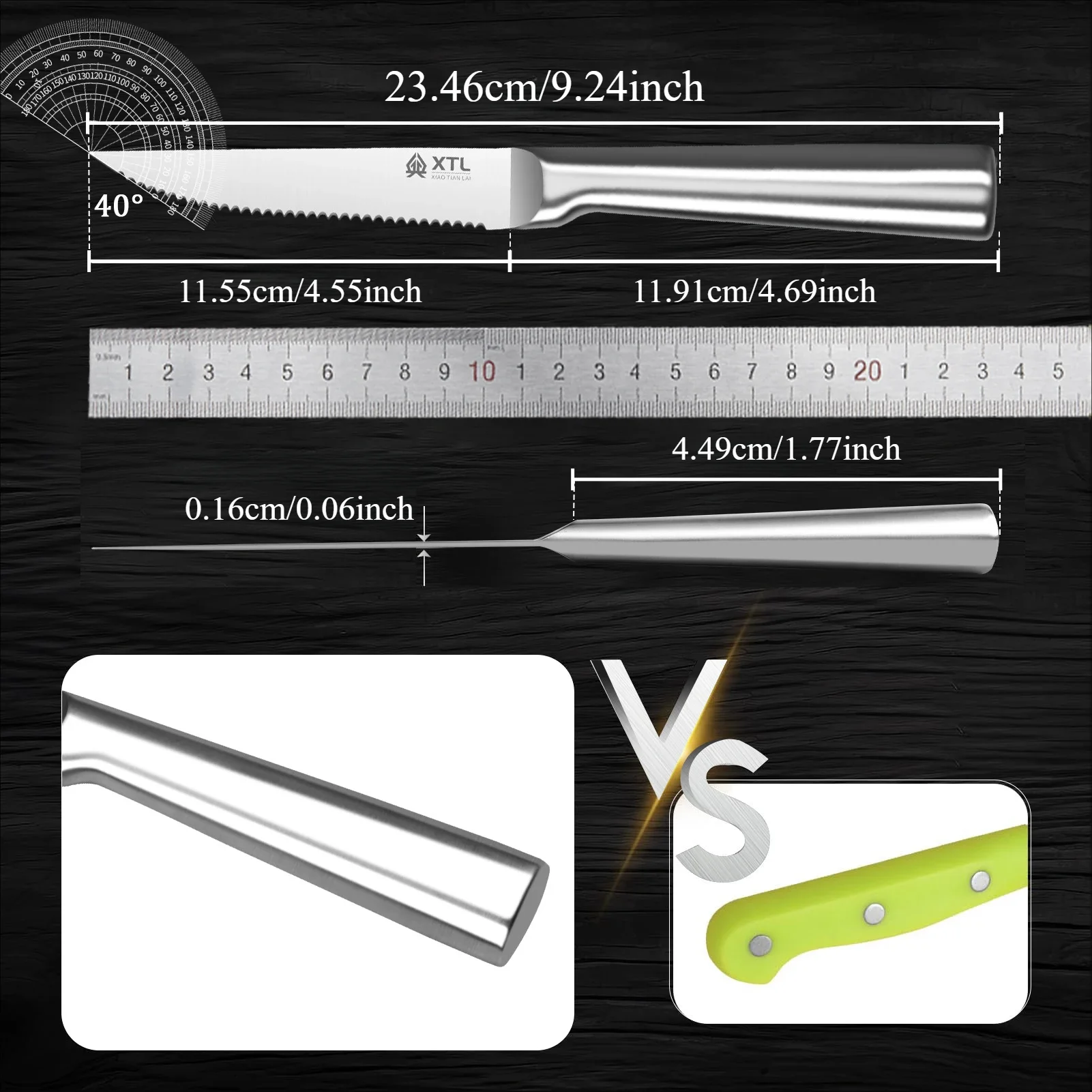 4/6/8 Pcs Steak Knife Set Stainless Steel Blade seiko Kitchen Knives Sharp Dinner Knife Meat Cutter Dinnerware Set