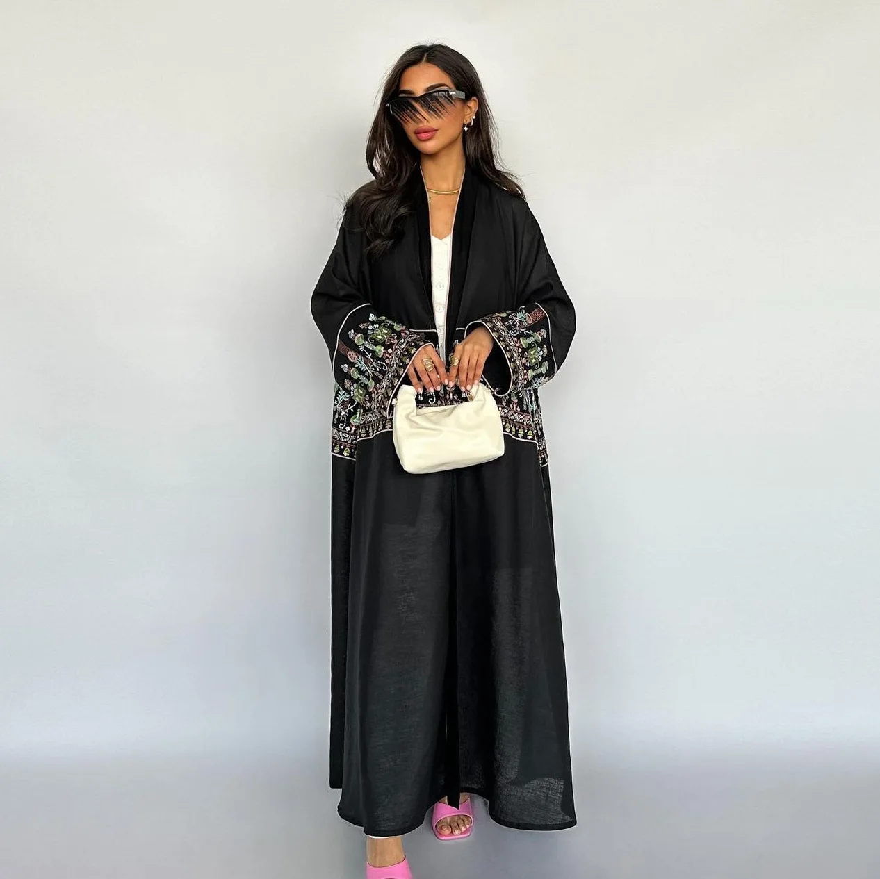 2025 nowy haft abaje dla kobiet muzułmańska sukienka Kimono dubaj Kaftan Djellaba Eid Ramadan Jalabiya Kebaya kaftan Marocain Femme