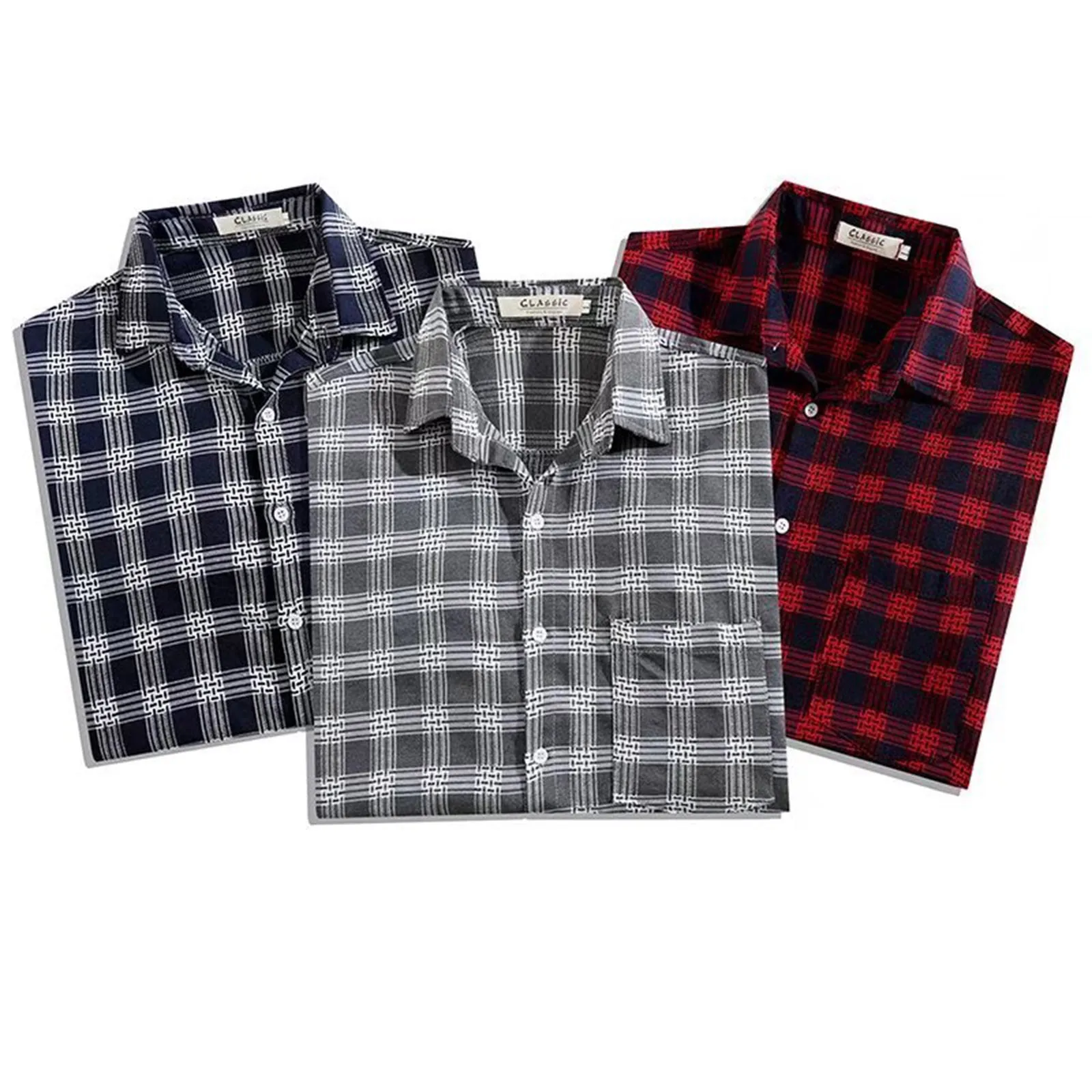 Men Shirt Plaid Flannel Long Sleeve Loose Mens Casual Shirt 2024 Spring Autumn Oversized Business Male Soft Fashion Dress Shirt