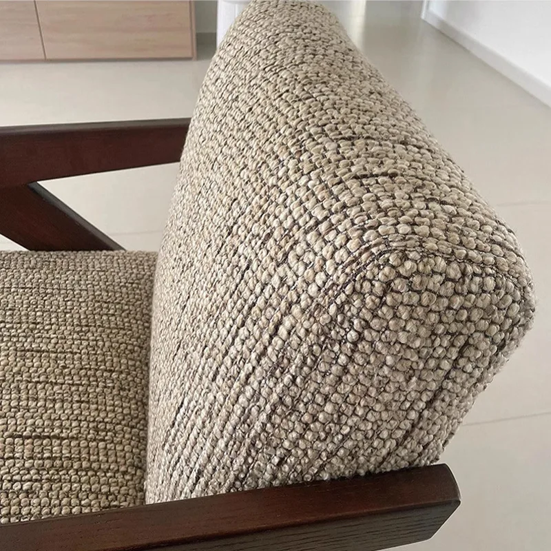 

Single sofa chair French antique living room balcony leisure chair Solid wood designer lazy sofa chair