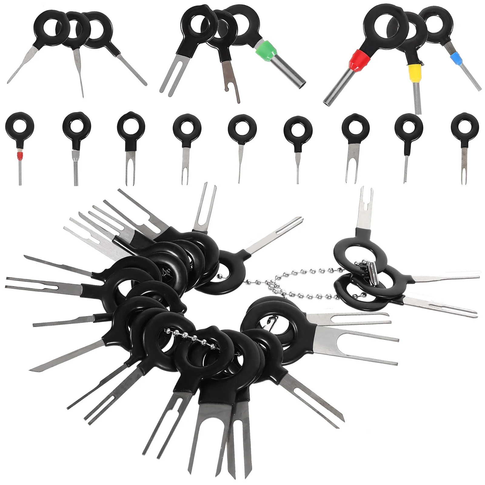 Herramienta de extracción de terminales profesional, Kit de extractor de liberación de pines de conector compacto para reparación y cables eléctricos automotrices, 39 Uds.