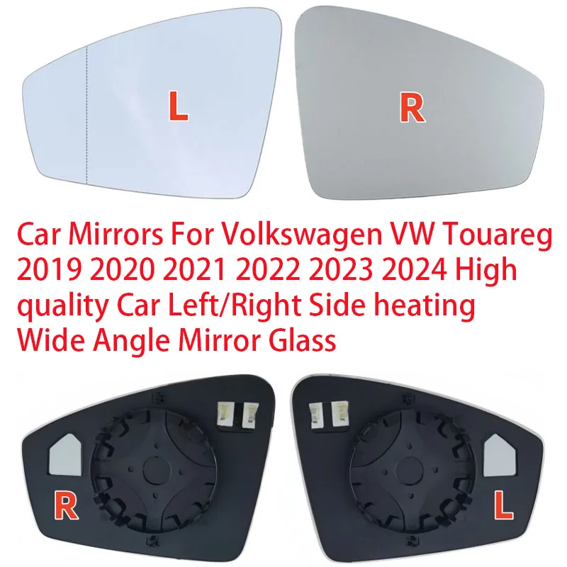 For Volkswagen VW Touareg 2019 2020 2021 2022 2023 2024 High Quality Car Parts Left/Right Side Heating Wide Angle Mirror Glass