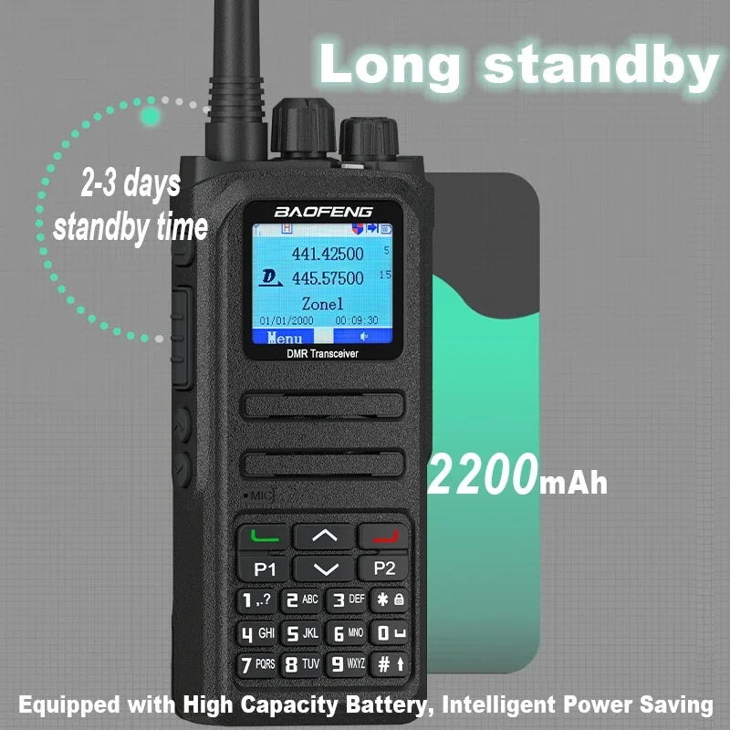 Baofeng DMR جهاز اتصال لاسلكي رقمي DM-1701A مفتوح GD77 ثنائي النطاق وضع مزدوج تناظري فتحة زمنية مزدوجة الطبقة 1 + 2 راديو ترقية DM-1701