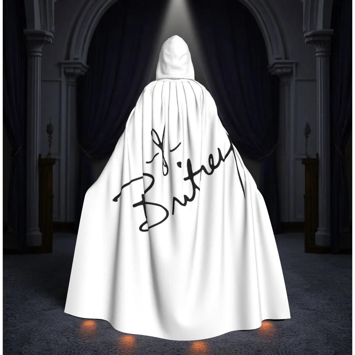 

Britney Spears SIGNATURE Long Hooded Cloak Witch Medieval Costume Cosplay Cape HalloweenParty Adult Unisex
