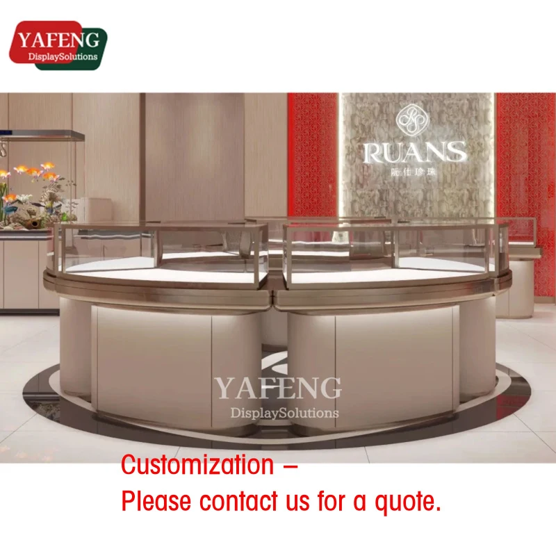 custom.Customizable High-End Round Jewelry showcase Fashion Style Display Showcase Professional Retail Malls