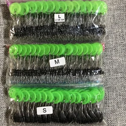 100Groups/bag 6 in 1 Oval Space Bean Connector Fishing Float Black Bobber Stopper Fishing Line Accessories