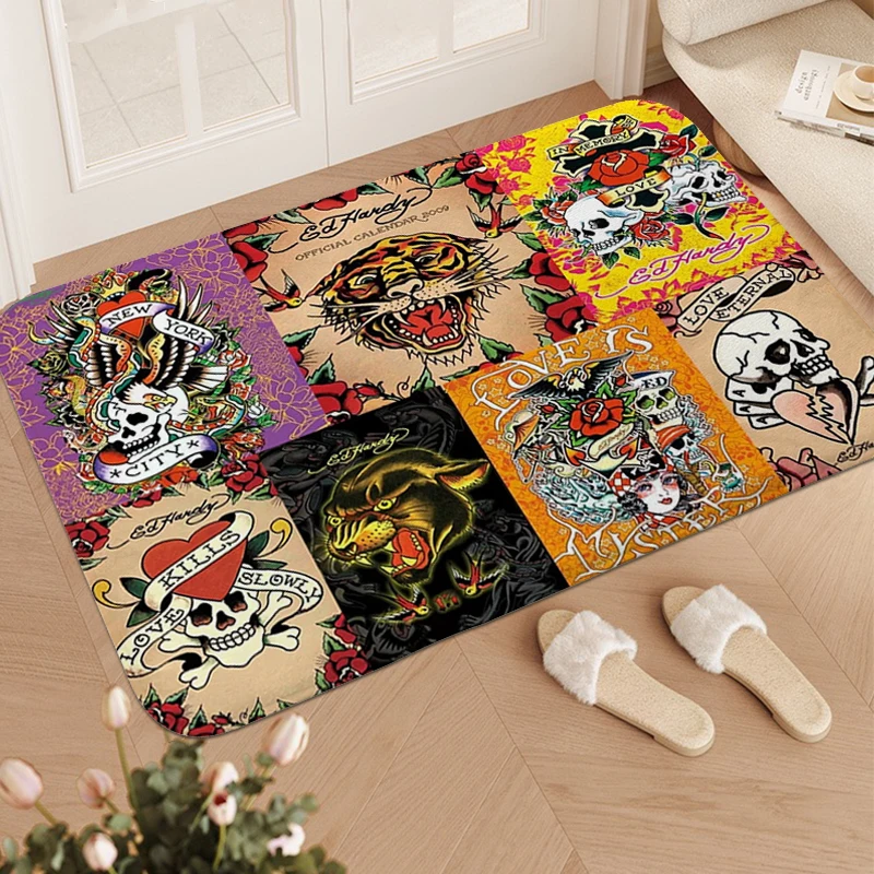 Custom Rug A-Ed Hardys Aesthetic Anime Carpet for Bedroom Floor Mats for Home Decorations Outdoor Entrance Doormat Bathmat