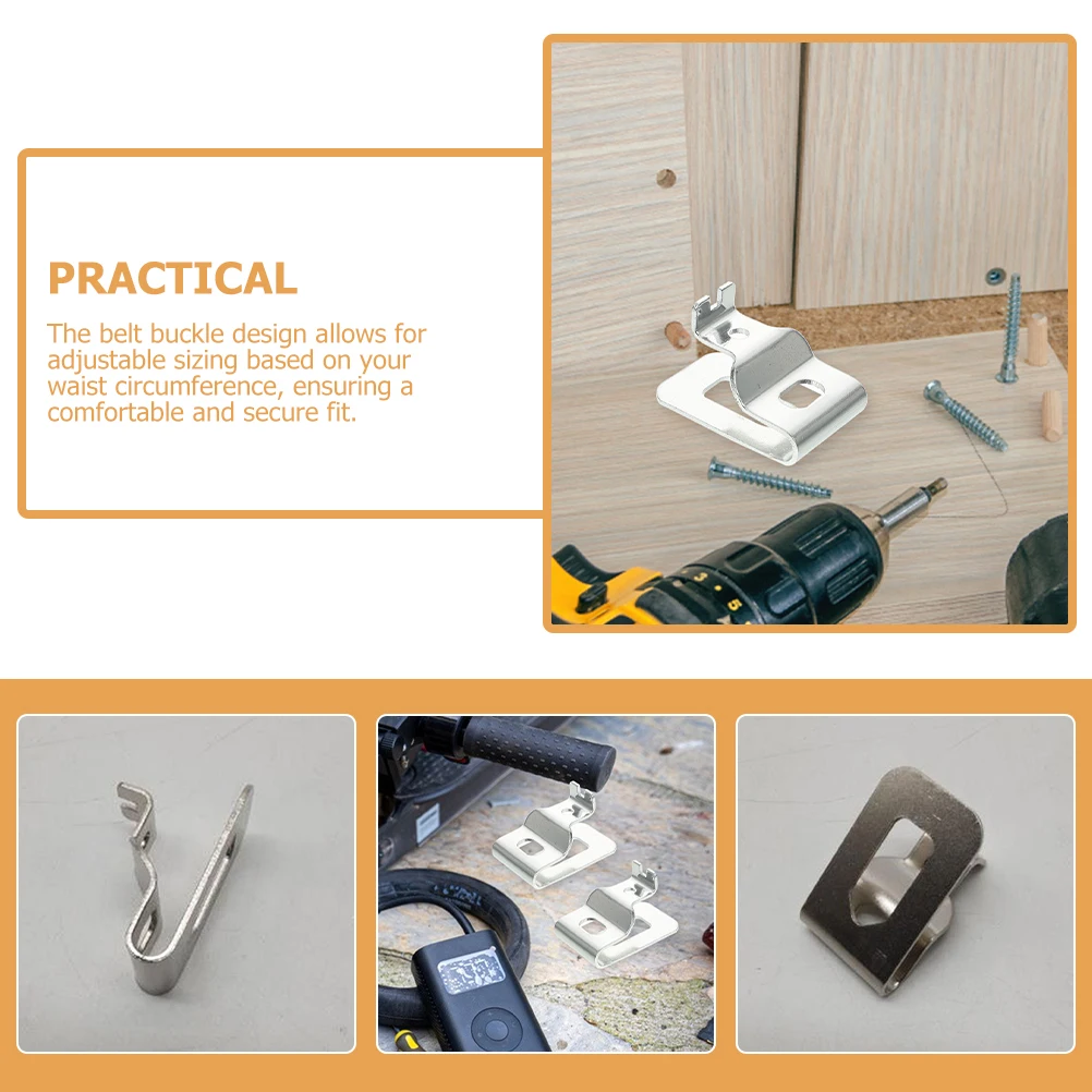 

4pcs Power Tool Belt Buckle Electric Drill Stainless Steel Durable Clip Hook for Waist Organize Tools Cordless Key Tape Measure