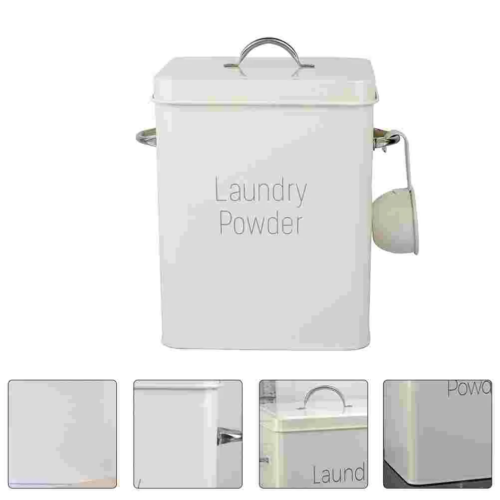 

Storage Bucket Rice Container Flour Holder Laundry Detergent Box Functional Food Iron Household