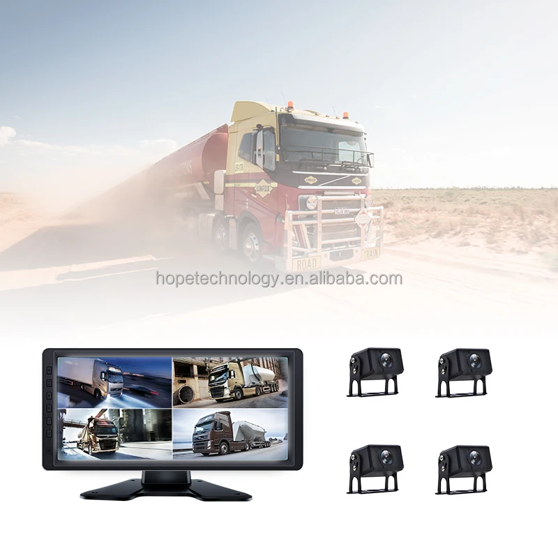 10.36インチタッチスクリーン、1080p HDフルカラーカメラ、防水、ループ録画、4チャンネルDVR