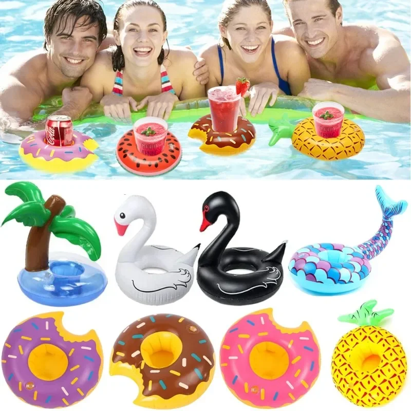 5pcs Inflatable Drink Holder Swimming Pool Drink Cup Stand Holder Float Toy Coasters Beverage Bottle Kids Toys Pool Floaties