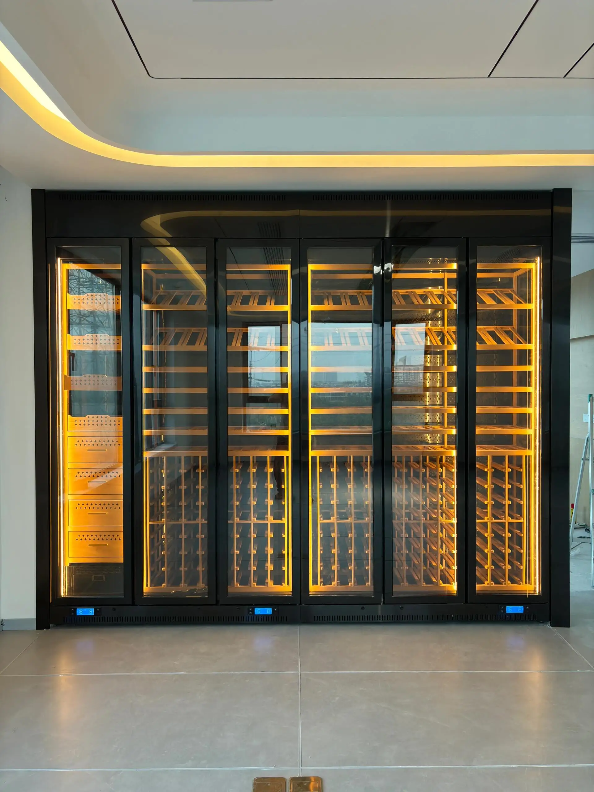 Commercial Wine Chiller Cabinet Built-in Wine Thermostatic Refrigerator Constant Temperature Wine Cooler for Home Bar Kitchen