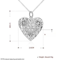 925 Sterling Silver Photo Frame Pendant Necklace 18/20/22/24 Inch Snake Chain For Woman Charm Wedding Fashion Jewelry 4