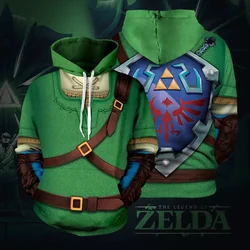 Trajes Cosplay Link do jogo, Hoodie 3D, jaqueta, casaco, pulôver, moletom