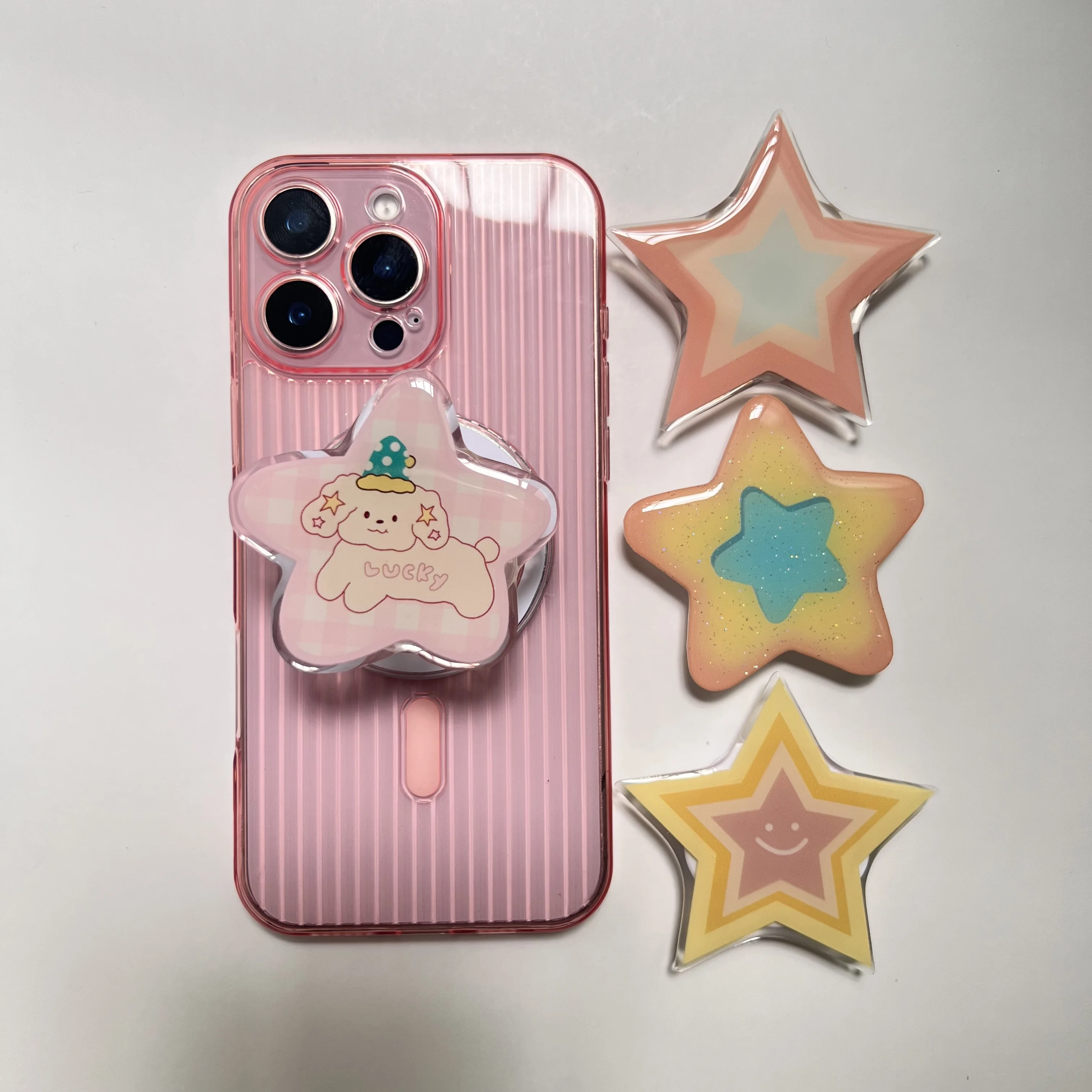 

Cute Cartoon Five-pointed Star Phone Holder Griptok Support For IPhone Samsung Phone Case Grip Tok Socket Bracket Girl Gift