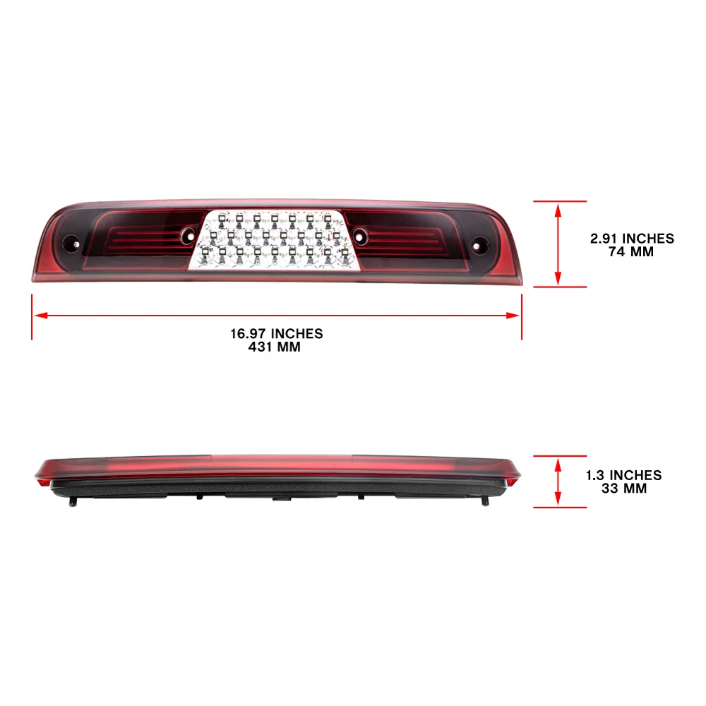 For RAM 1500 Gen5 DT Pickup Trucks 2019 2020 2021 2022 2023 2024 2025 LED Third Brake Light White Cab Cargo Roof Kit Trunk Bed