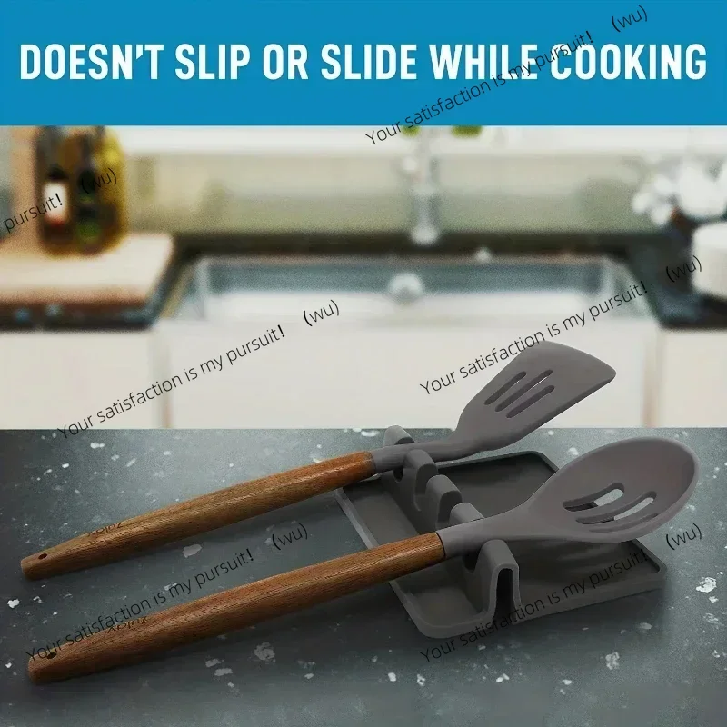 1pc Heat-Resistant Silicone Utensil Holder with Drip Pad - Perfect for Stove Spoons, Spoons, and Tongs - Kitchen Essential