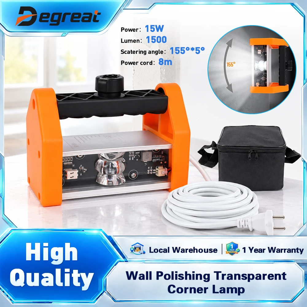 Image of Degreat 1500 Lumen Wandpolier-Transparente Ecklampe für verbesserte Lackierleistung und Wandakzeptanz – Hilfswerkzeug