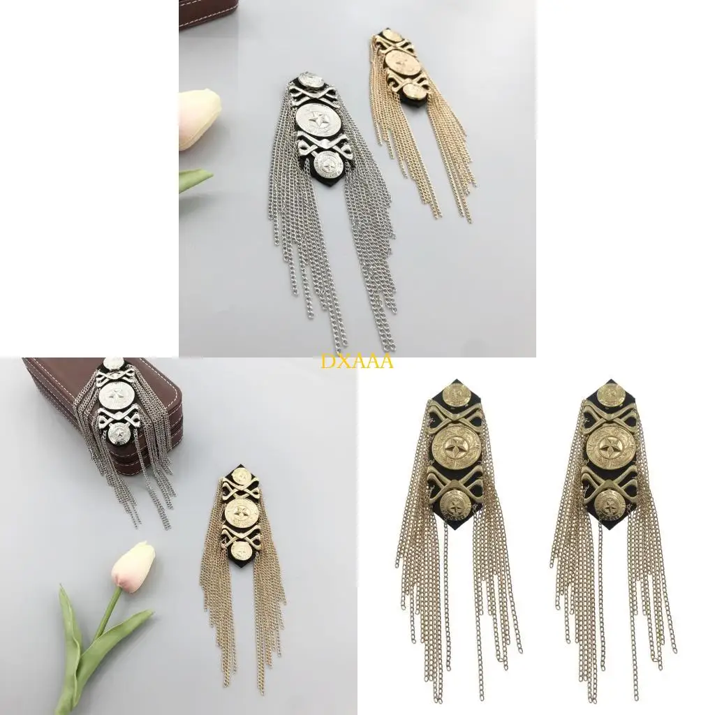 

DXAA Fashion Studded Epaulette for Clothes Punk Coat Suit Shoulder Epaulet Fringe