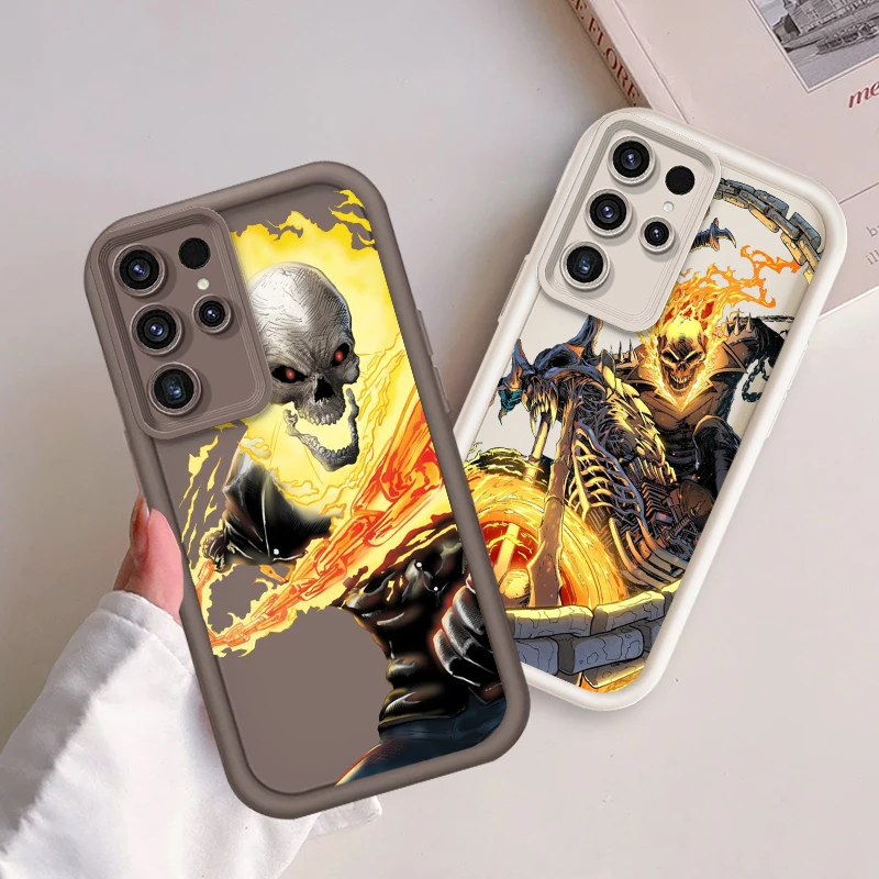 Ghost Rider Cool Art For Samsung Note 20 S24 S23 S22 S21 S20 Ultra Plus FE A25 A23 A22 A15 A31 5G Eye Ladder TPU Phone Case