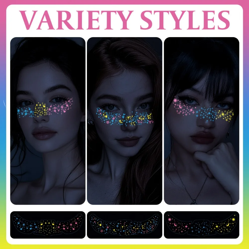 10pcs Mixed Rainbow Face Glitter Freckles Temporary Tattoos