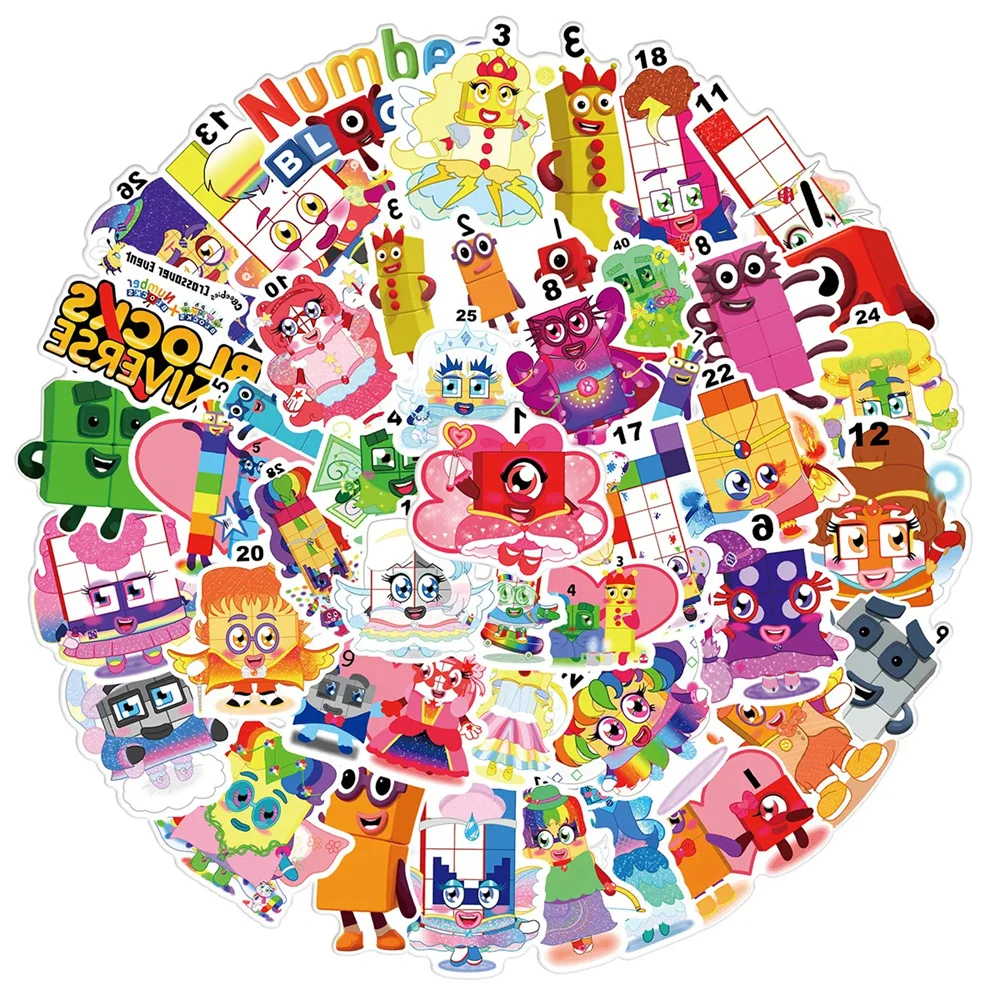 10/30/50PCS Cartoon Digital Enlightenment Education Stickers Graffiti Car Cell Phone Wall Stickers Toys Decoration Wholesale