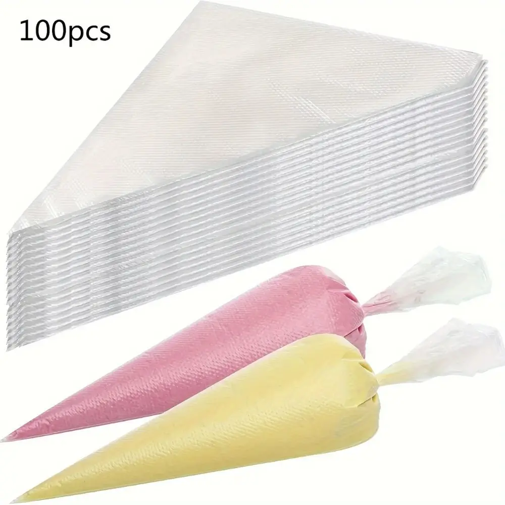100Pcs Extra Strong Disposable Pastry Bags Leak-Proof Non-Slip Icing Piping Bags Thickened Food Safe Pastry Bags