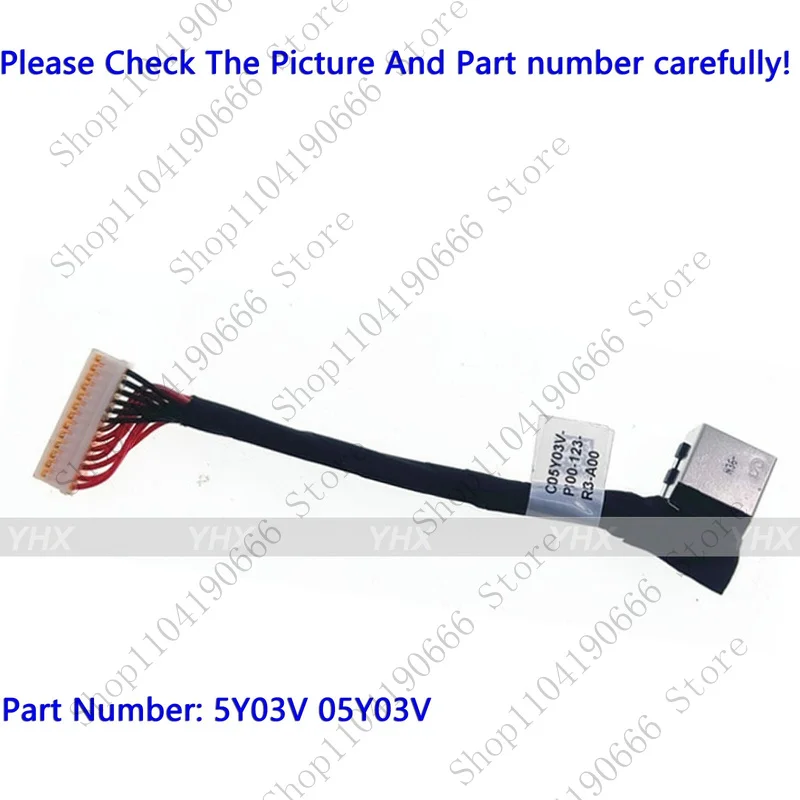 Nuevo para DELL Inspiron G7 17 7700 DC Power Jack puerto de carga línea 5Y03V 05Y03V componentes de ordenador portátil