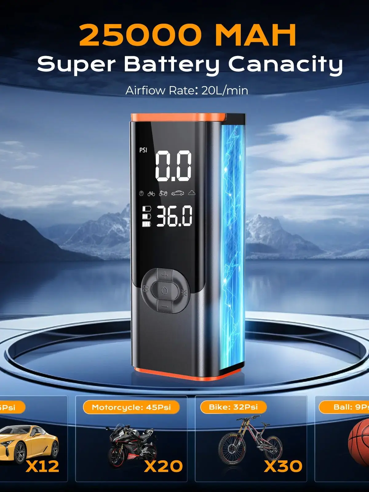 AliExpress Bogseth Portable Car Air Compressor Pump Wireless Tire Inflator 150PSI with Battery LED Light Digital for Car Motorcycle Bike Air