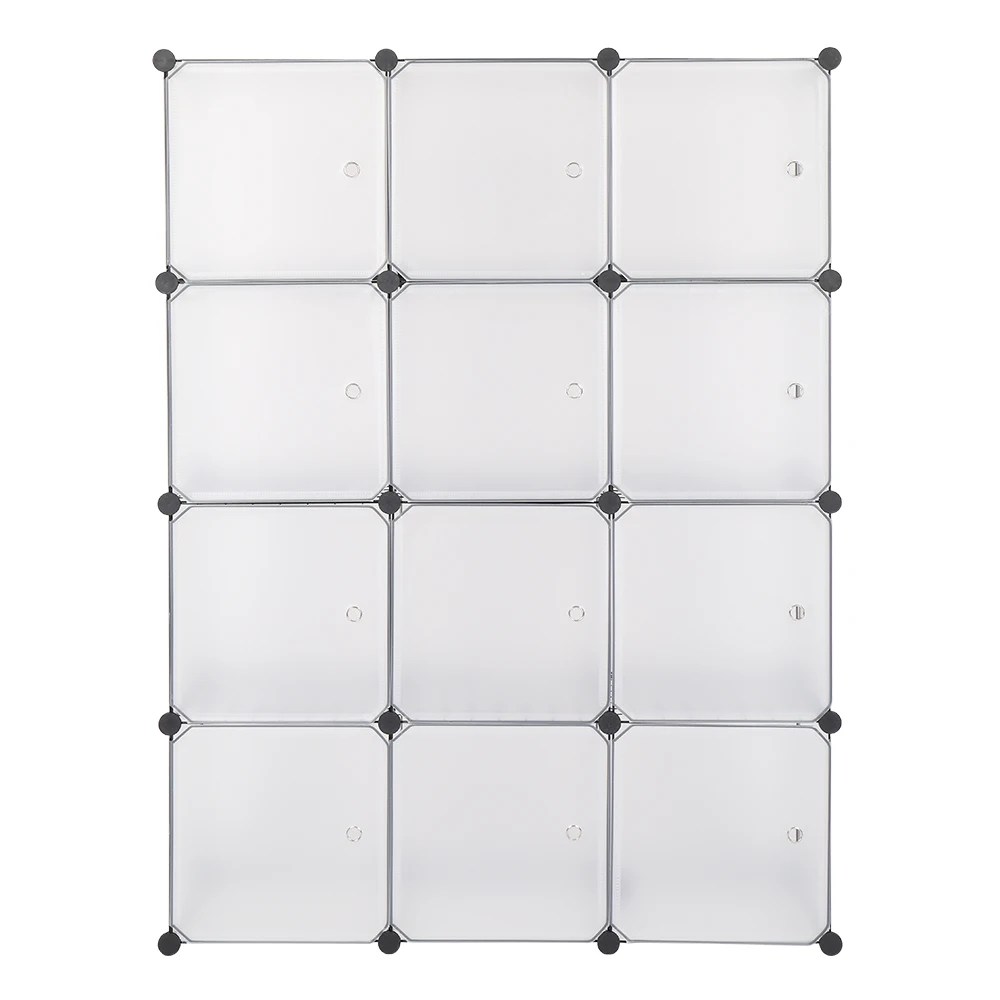 Scaffale portaoggetti a 12 cubi Scaffale a cubo Libreria Scaffale Organizzatore Armadio Organizzatore di giocattoli Colore bianco