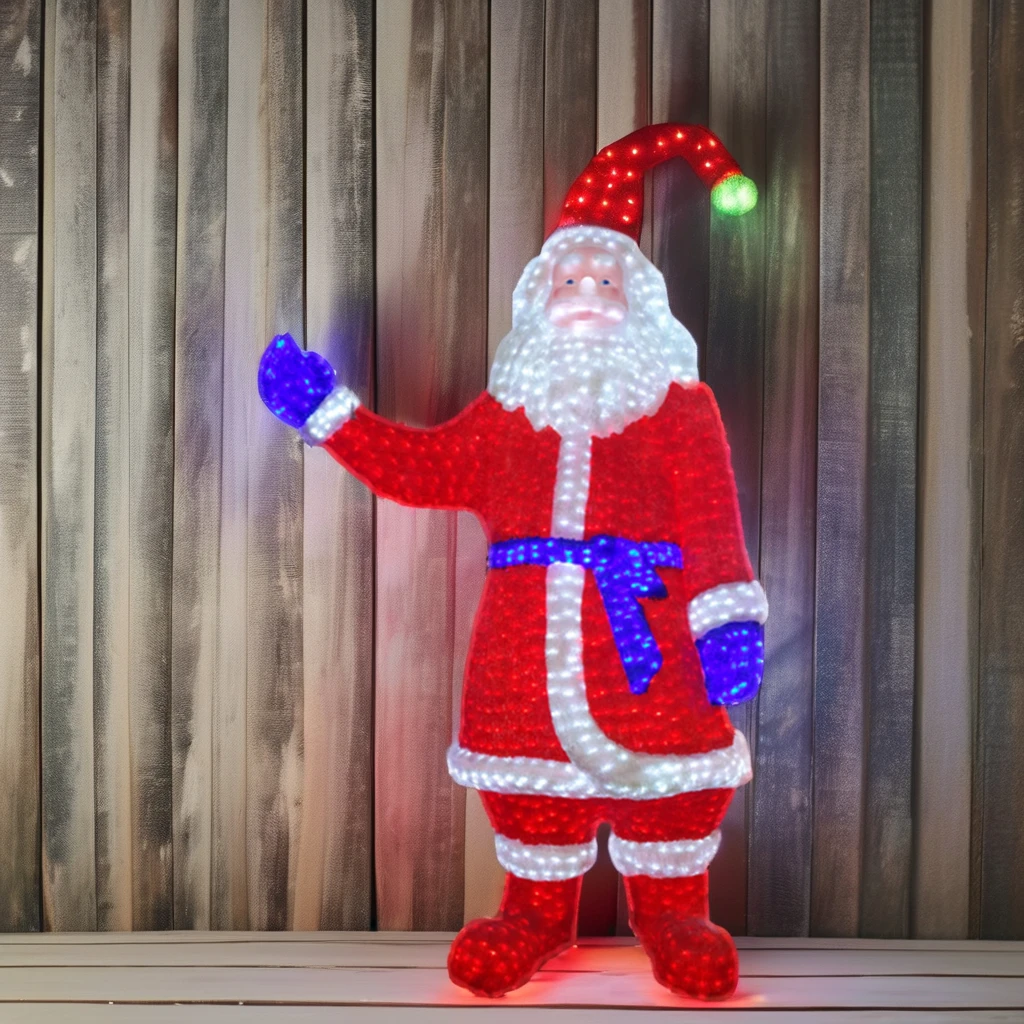 Custom China Supply 3D Christmas Decoration Life Size Santa Claus Led Acrylic Decoration