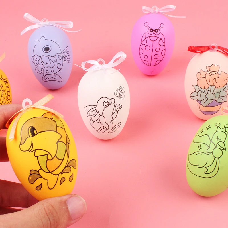 Quebra-cabeça criativo de ovos de Páscoa pintados à mão para crianças, brinquedos práticos coloridos DIY, prêmios divertidos do jardim de infância, presentes de festa, 3 conjuntos