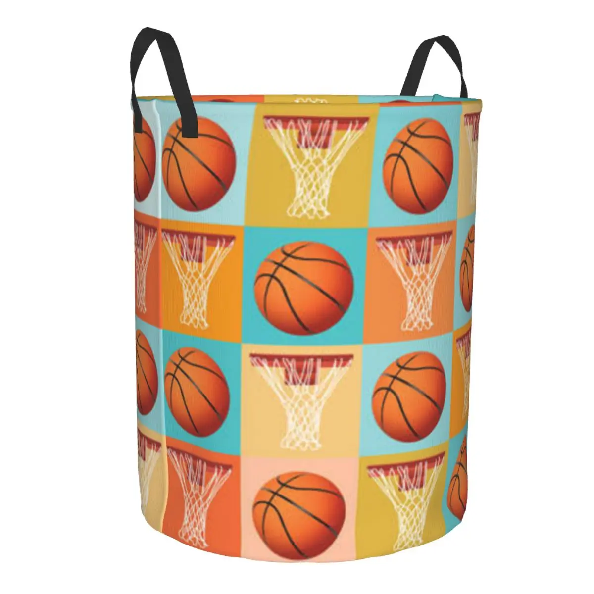 Basketball Pattern Waterproof Storage Bag Household Dirty Laundry Basket Folding Bucket Clothes Organizer