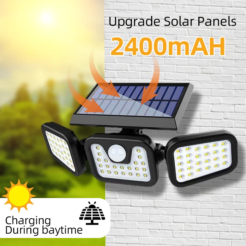 

1/2 шт солнечных настенных светодиодных фонарей с датчиками движения на открытом воздухе Для передних дверей, дворов, гаражей и патив IP65 270 ° освещение