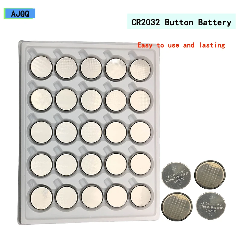 

100PCS CR2032 Button Batteries 3V DL2032 5004LC 2032 Cr2032 Coin Cell Battery Lithium for Watch Calculator Battery