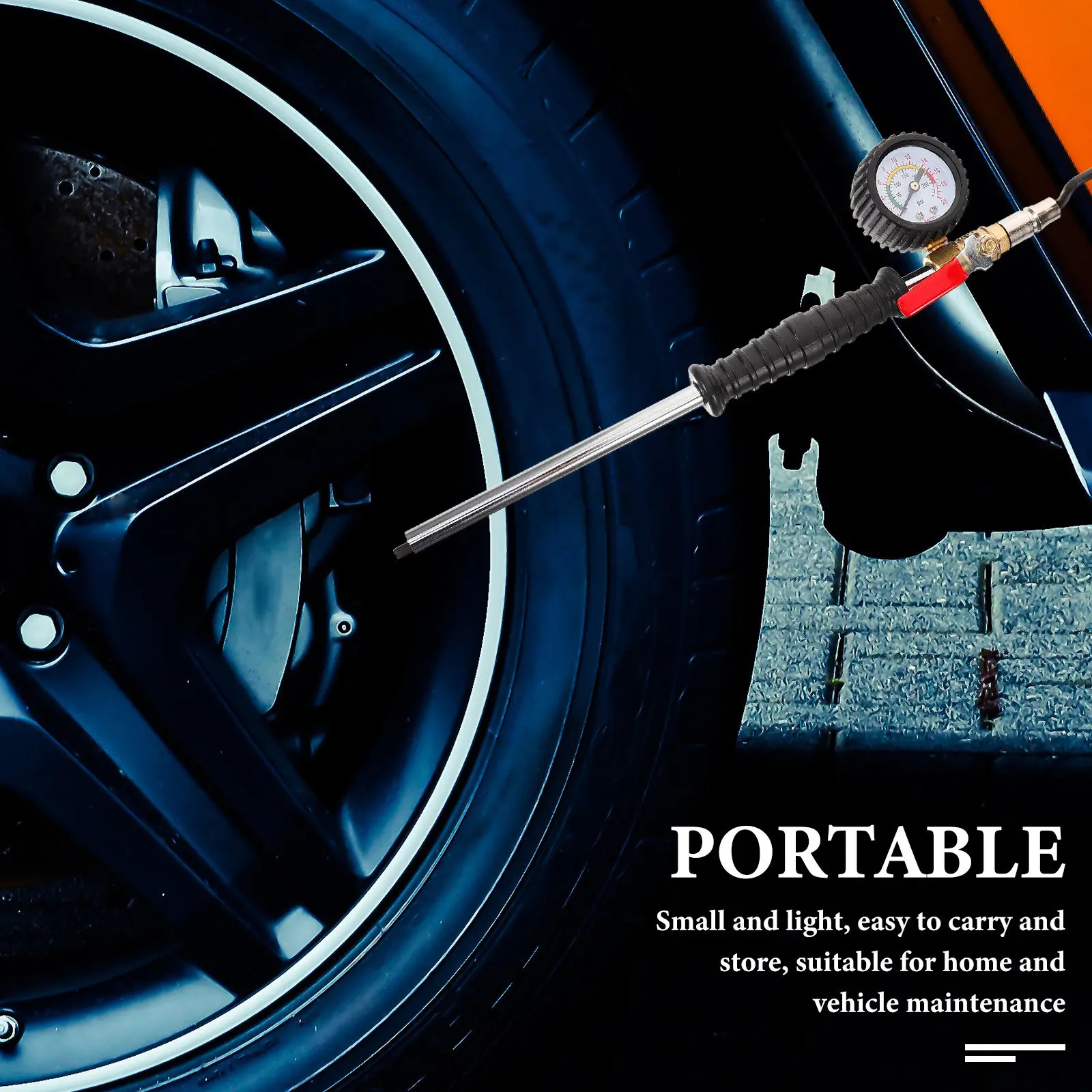 

Heavy Duty Digital Tire Inflator Gauge with Pressure Gauge for Car Motorcycle Truck Tires Compact Lightweight Metal Tire