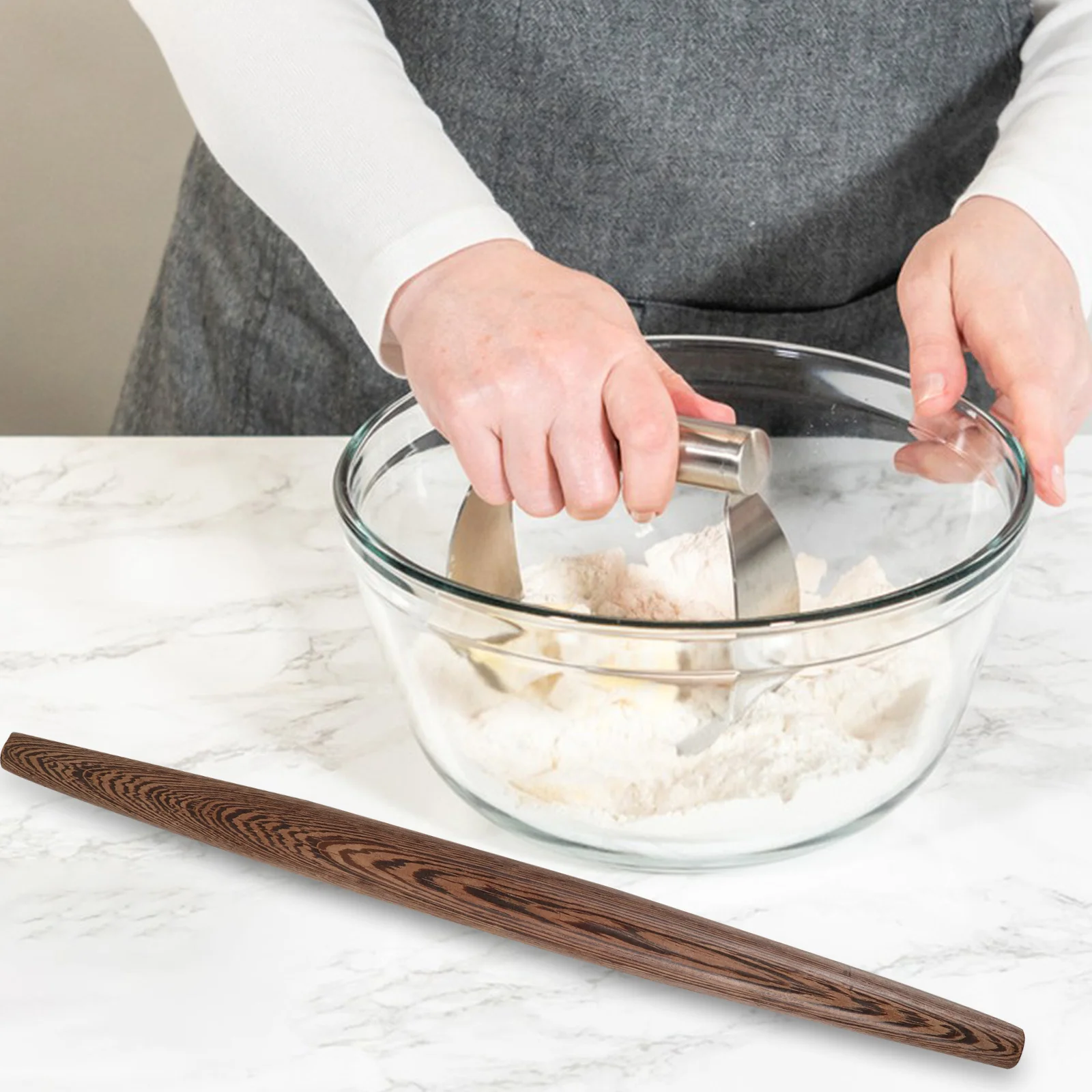 

Wooden Rolling Pin for Baking Kitchen Tools Dough Roller Small Wood Noodle Brown Nonstick Chinese Bread Mini Ideal Length Smooth