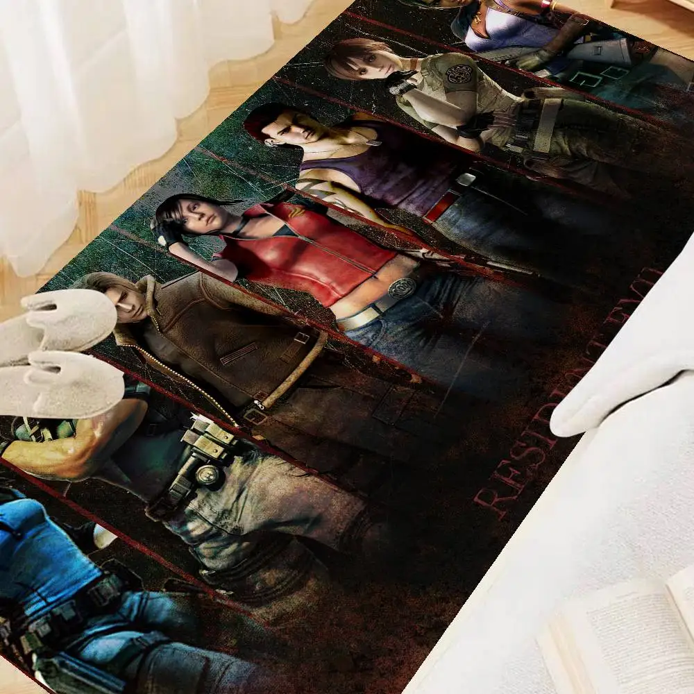 R-Resident E-Evil Games Entrance Door Mat Rectangle Anti-slip Home Soft Badmat Front Door Indoor Outdoor Mat Household Carpets