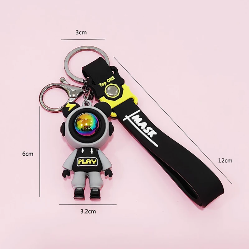 Cartoon Lightning Bear Keychain Cute Astronaut Bear Doll Keyring Car Keychain Bag Hanging Accessories