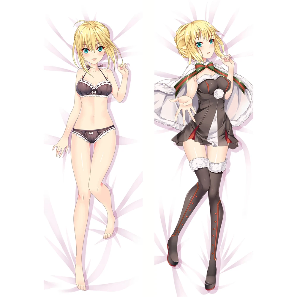 Cute Dakimakura Anime Fate Stay Night Altria Pendragon Double-Sided Printed Pillowcase Saber Cosplay Throw Hugging Pillow Cover