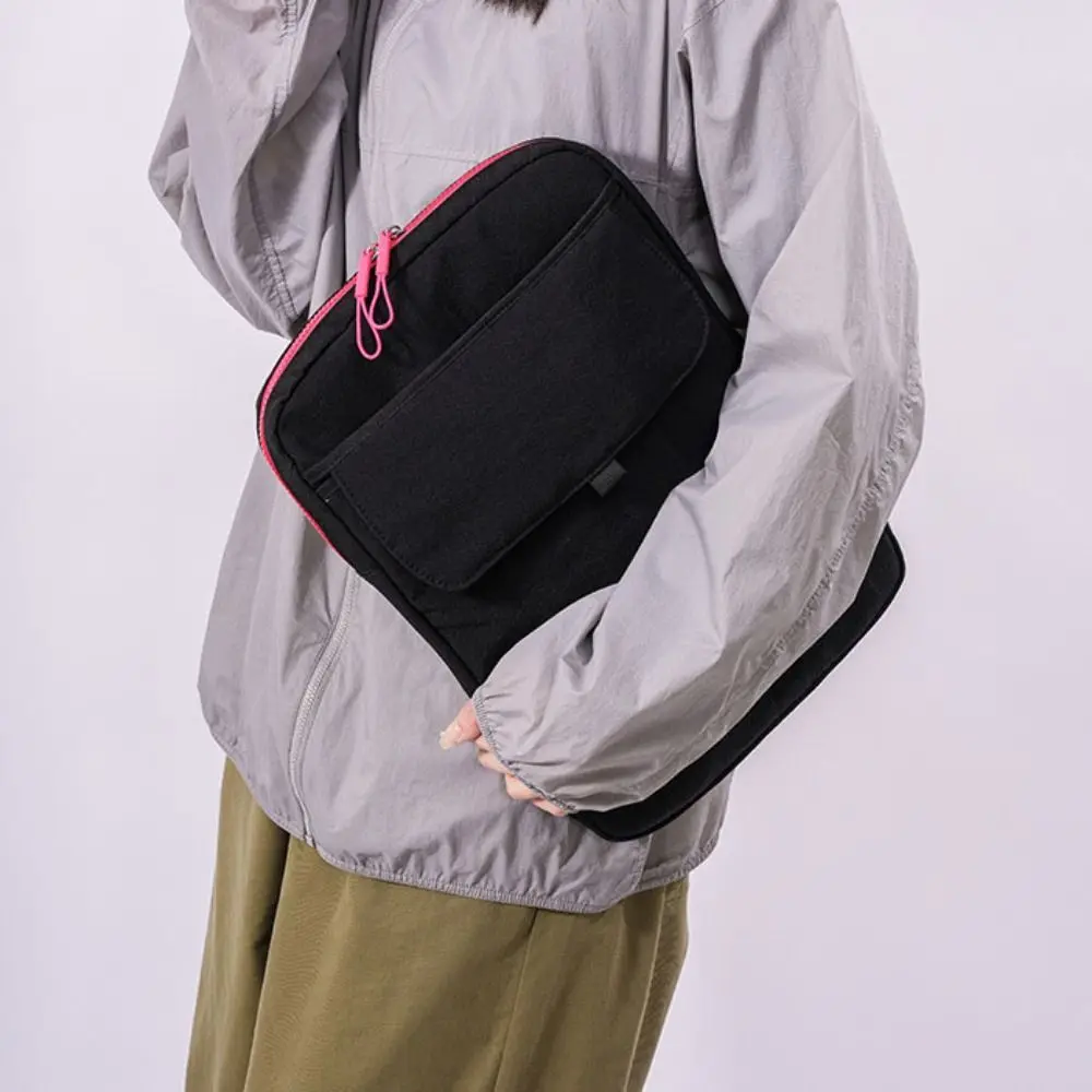 Simple Solid Laptop Shoulder Bag Shockproof Waterproof Computer Storage Bag Large Capacity Handbag Business Briefcase Bag Daily