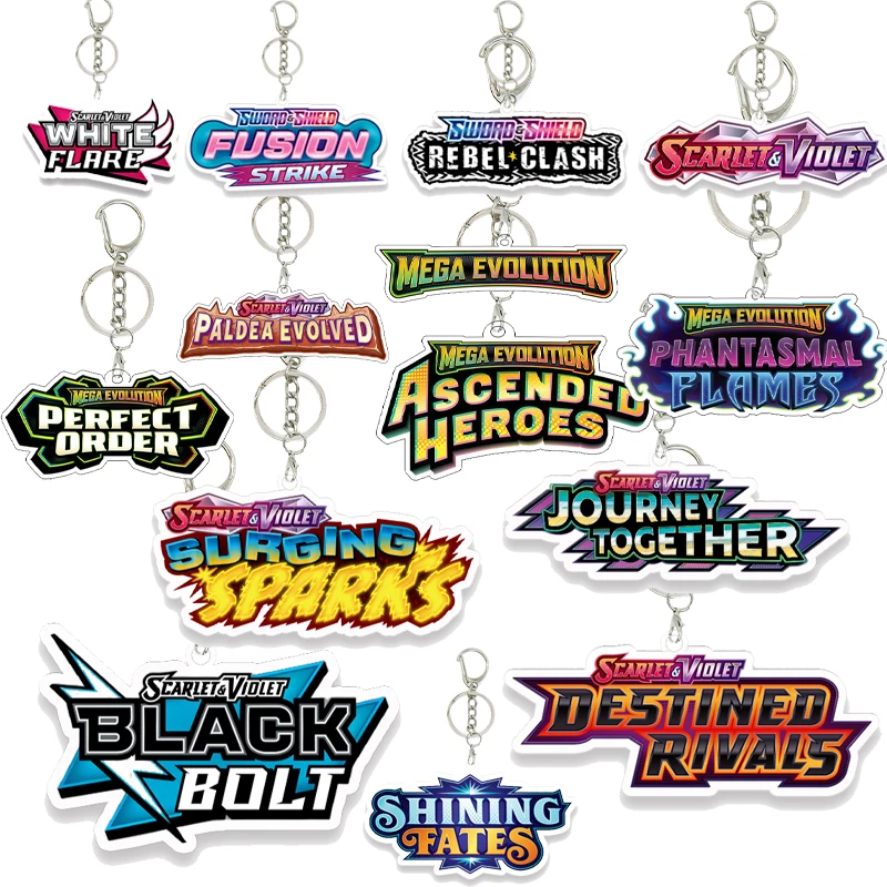 

Акриловый брелок-подвеска с логотипом коллекционных карт PTCG серии Mega Evolution (151 Scarlet and Violet) в стиле аниме, новинка