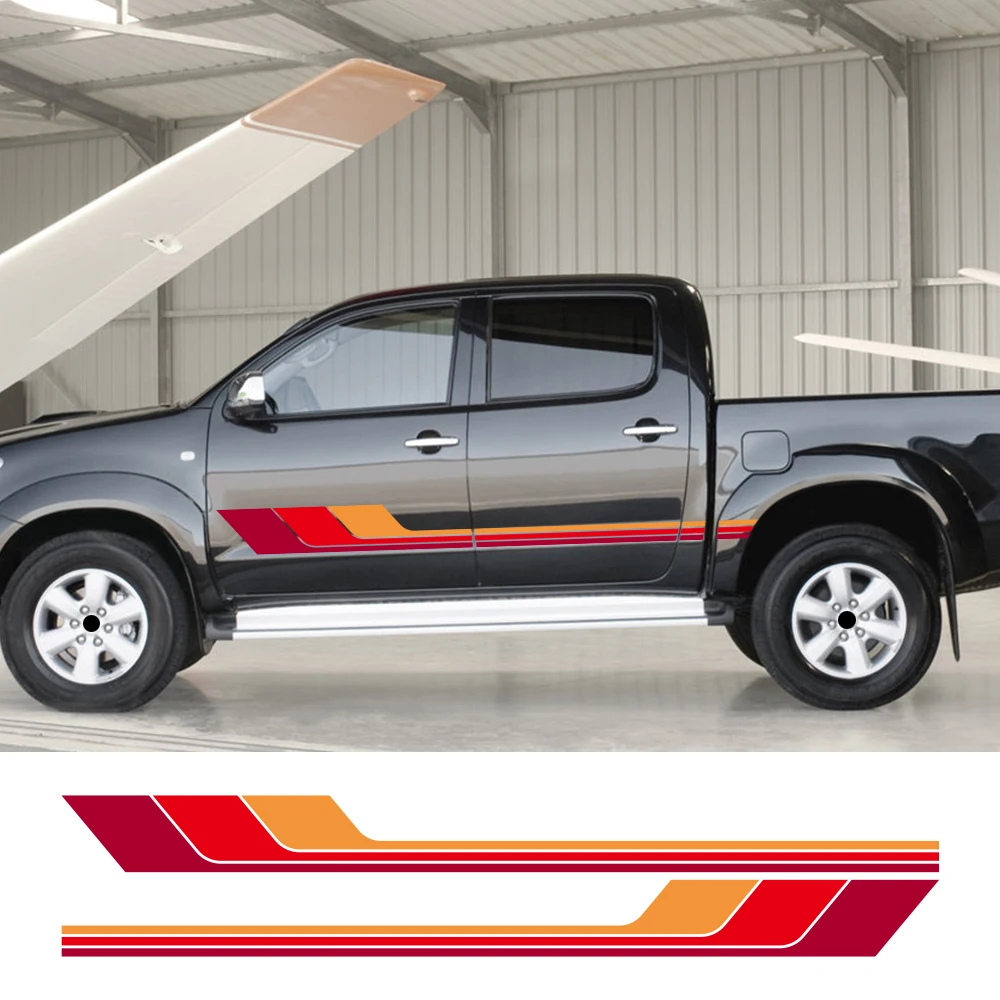 

Автомобильная наклейка для Toyota Hilux Revo Vigo Rocco SR5, боковые цвета двери, полосы, декоративная наклейка, виниловая пленка, аксессуары для автотюнинга