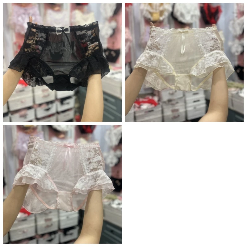 

Трусики-слипы женские из сетки с анатомической вырезкой, антибактериальные, тонкие, дышащие, гладкие и мягкие, французский стиль, большие размеры, сексуальные кружевные трусики