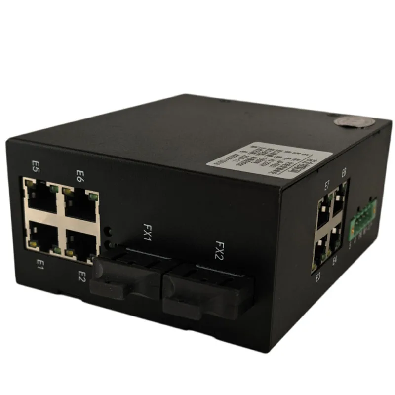 Industrial Ethernet Switch 4 Port RJ45 2 Fiber Optic SC/SFP Port Gigabit Media Converter