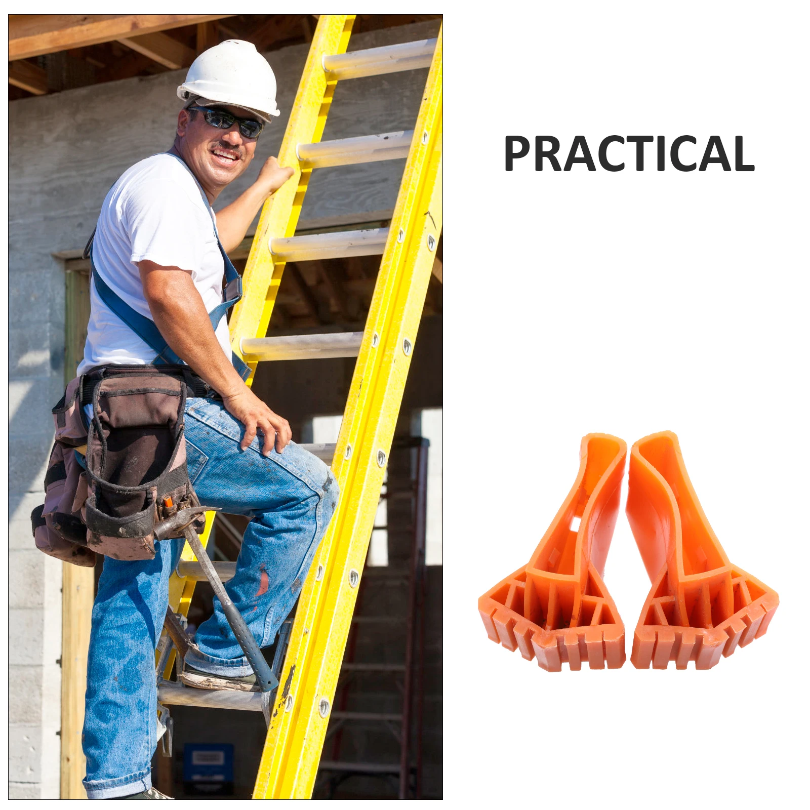 

1 set Anti-Slip Bamboo Foot Covers Herringbone Tread Replacement Parts Thickened Durable Ladder Feet Covers Extension