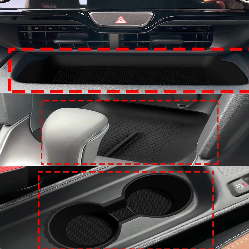 

For Toyota Yaris Cross 2020 2021 2022 Silicone Rubber Central Control Water Cup Holder Storage Box Pad Navigation Screen Pad